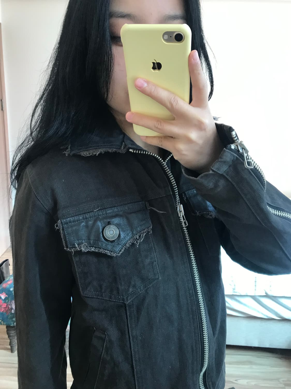 그런지 흑청 데님 자켓 상품이미지7