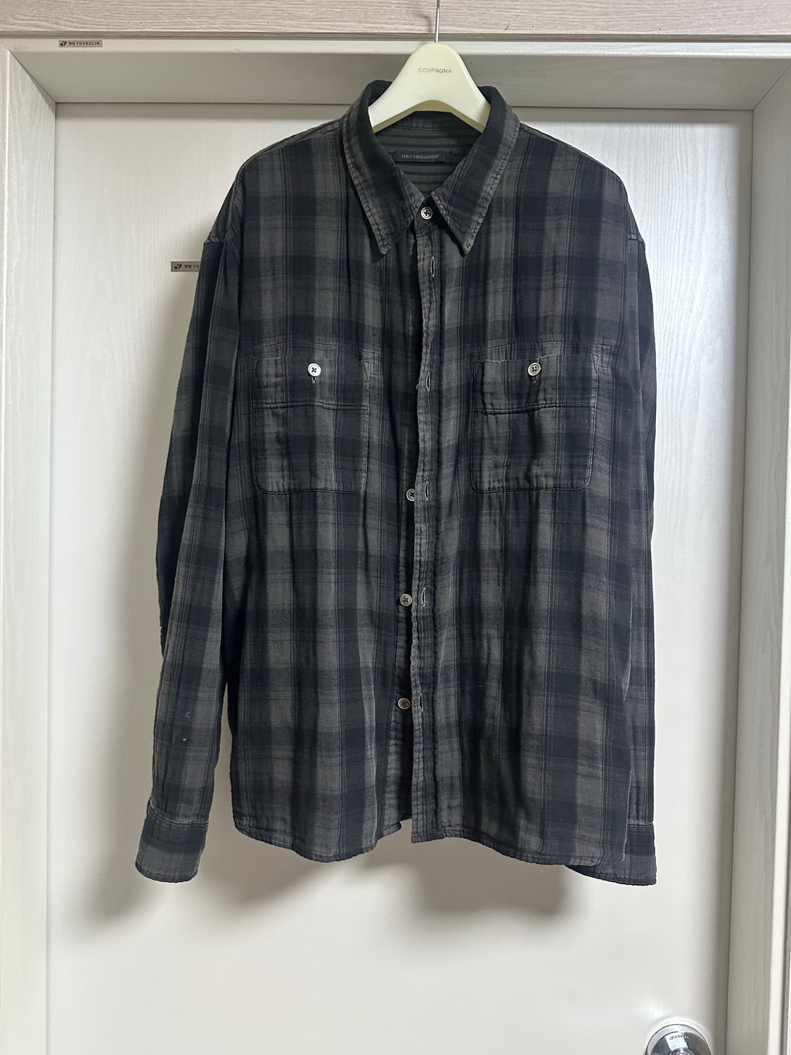 해칭룸 2Pk Shirt Check Dyed Charcoal 상품이미지1