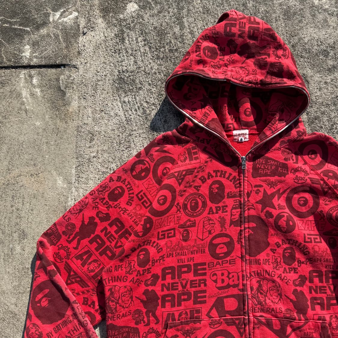 [L] Bape 풀프린팅 풀 집업 후드티 상품이미지4