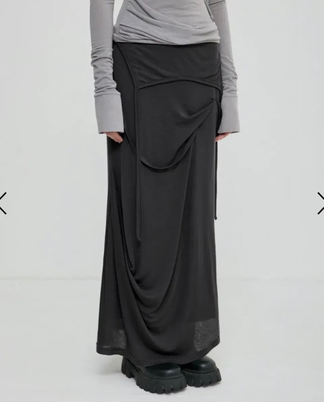 Flareup Asymmetrical Draped Long Skirt 상품이미지1