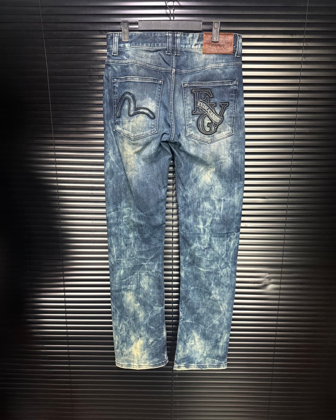 에비수 워싱 워시드 데님 일자핏 30 고스 펑크 로리걸 갸루 블리치드 상품이미지4