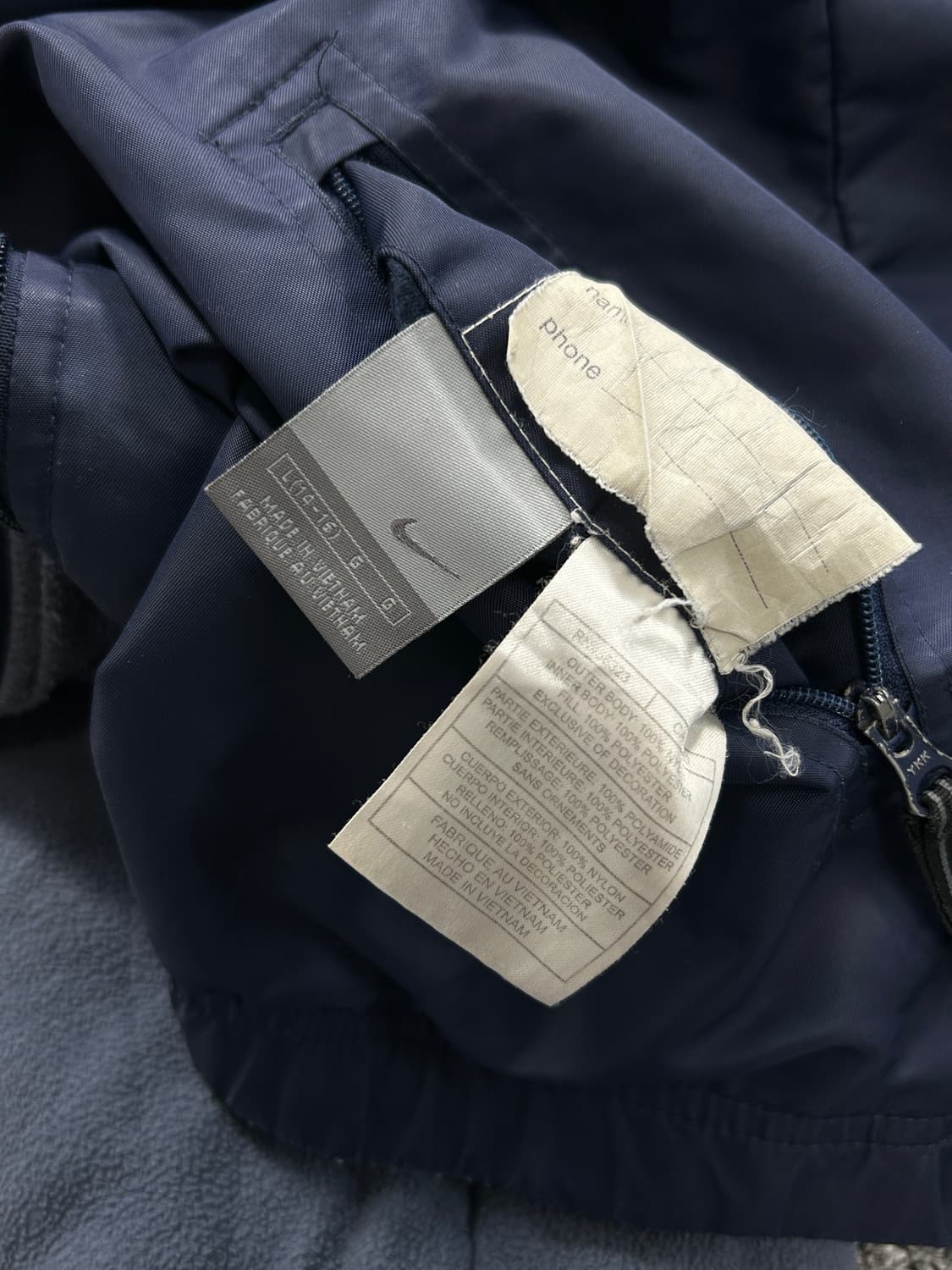 나이키 90‘s 네이비 옐로우 리버시블 플리스 바람막이 자켓 L   상품이미지10