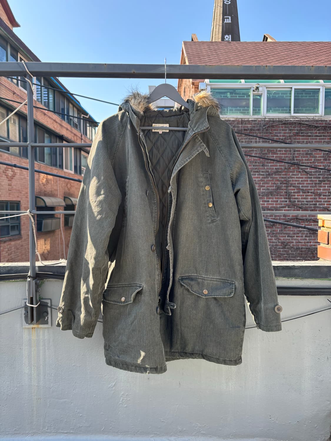 빈티지 퍼후드 야상 파카 상품이미지1