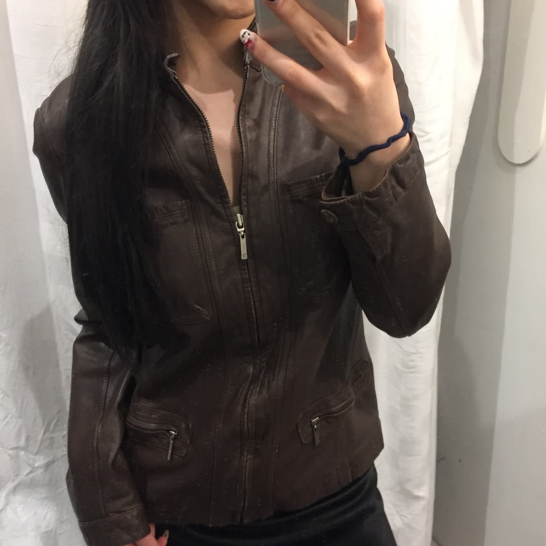 System 시스템 펑크 갸루 브라운 양가죽 자켓 상품이미지1