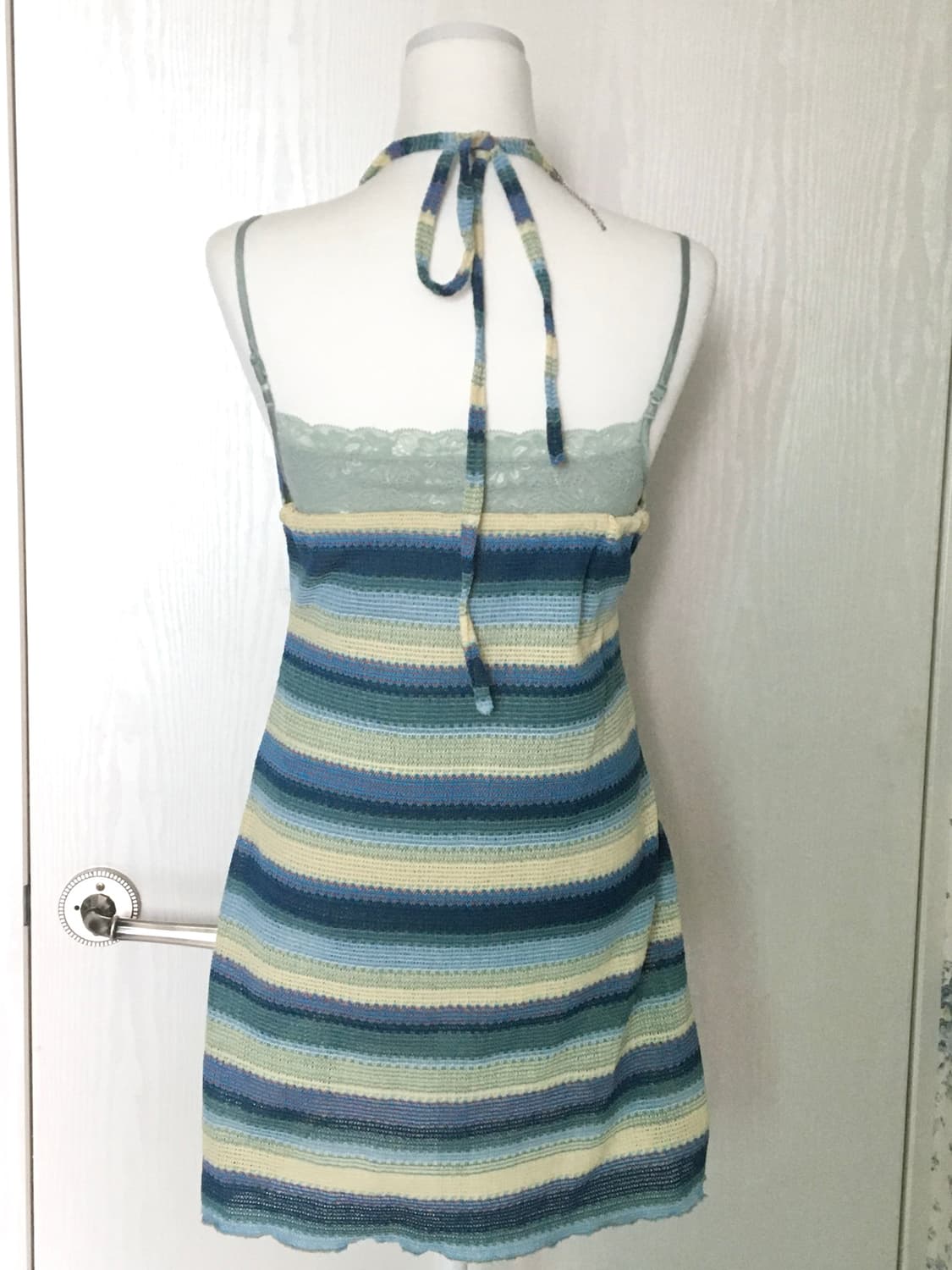 striped knit mini halter dress 상품이미지3