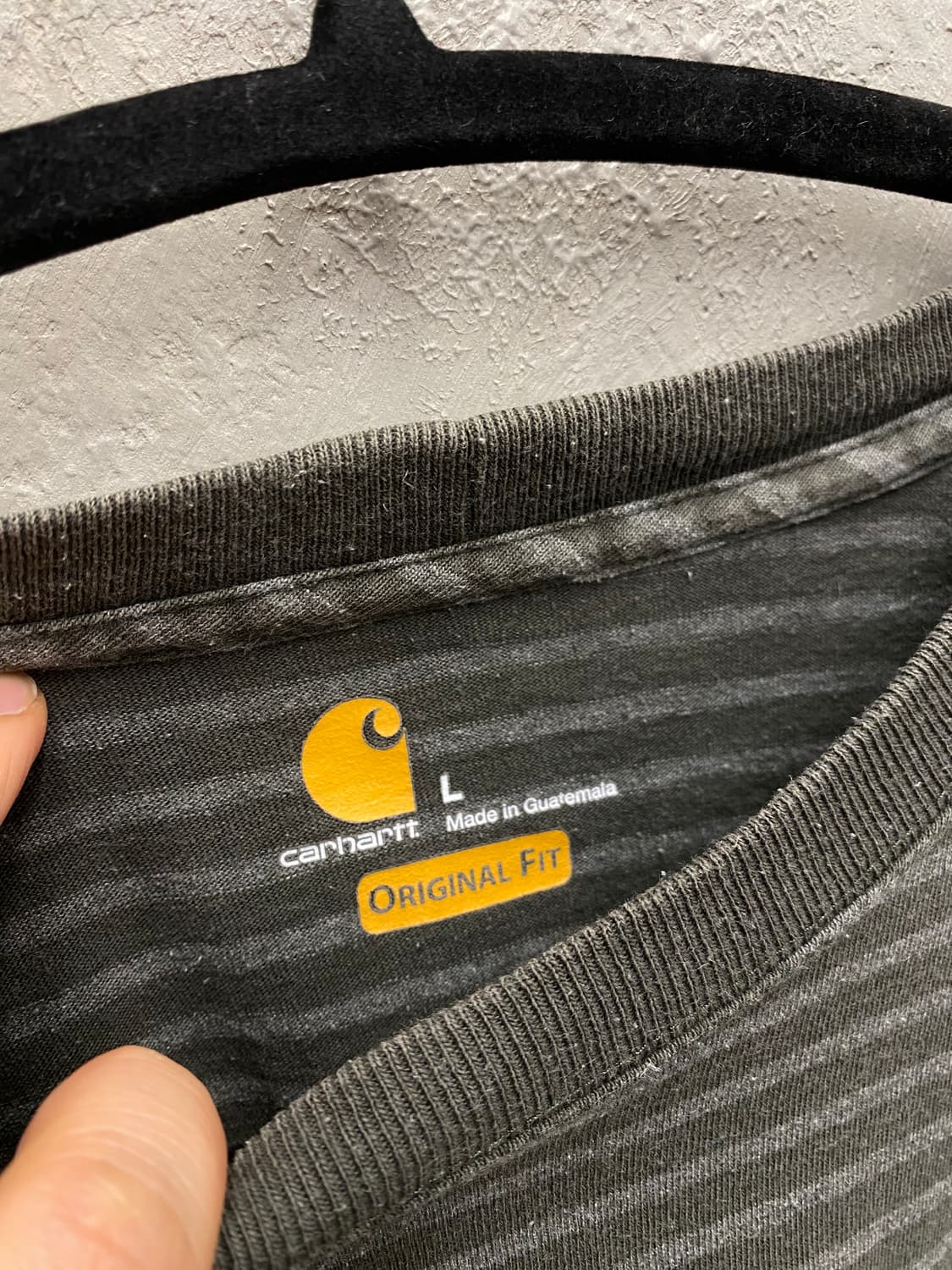 [L] Carhartt 칼하트 카키 스트라이프 반팔 티셔츠 상품이미지5