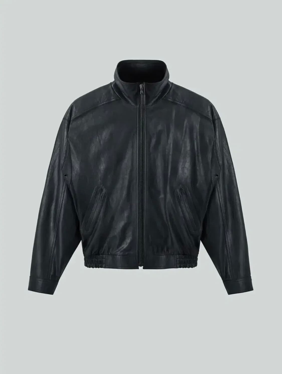 렉토 25SS 빈티지 크랙 하이넥 레더 자켓 가죽 상품이미지1