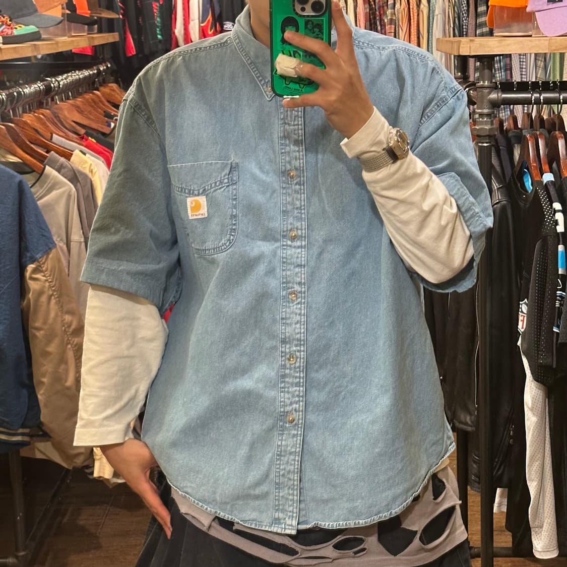 [HI] 칼하트 데님 반팔셔츠 상품이미지1