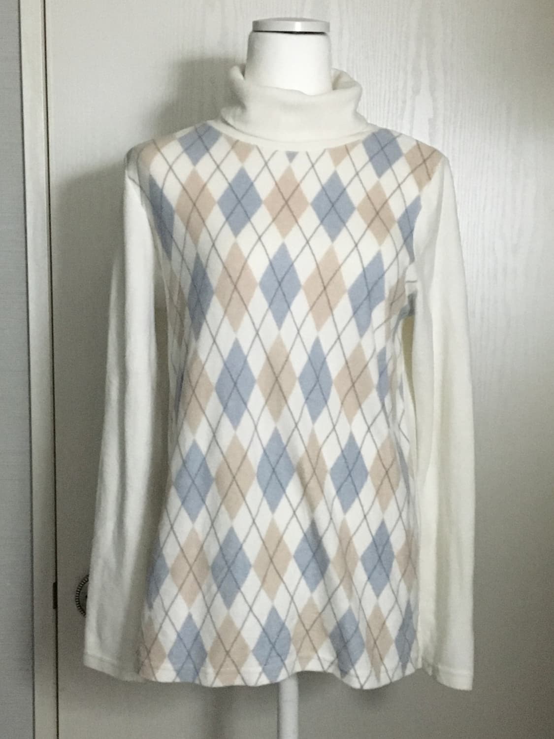 Closshi 모리걸 아가일 폴리 플리스 티셔츠 상품이미지3