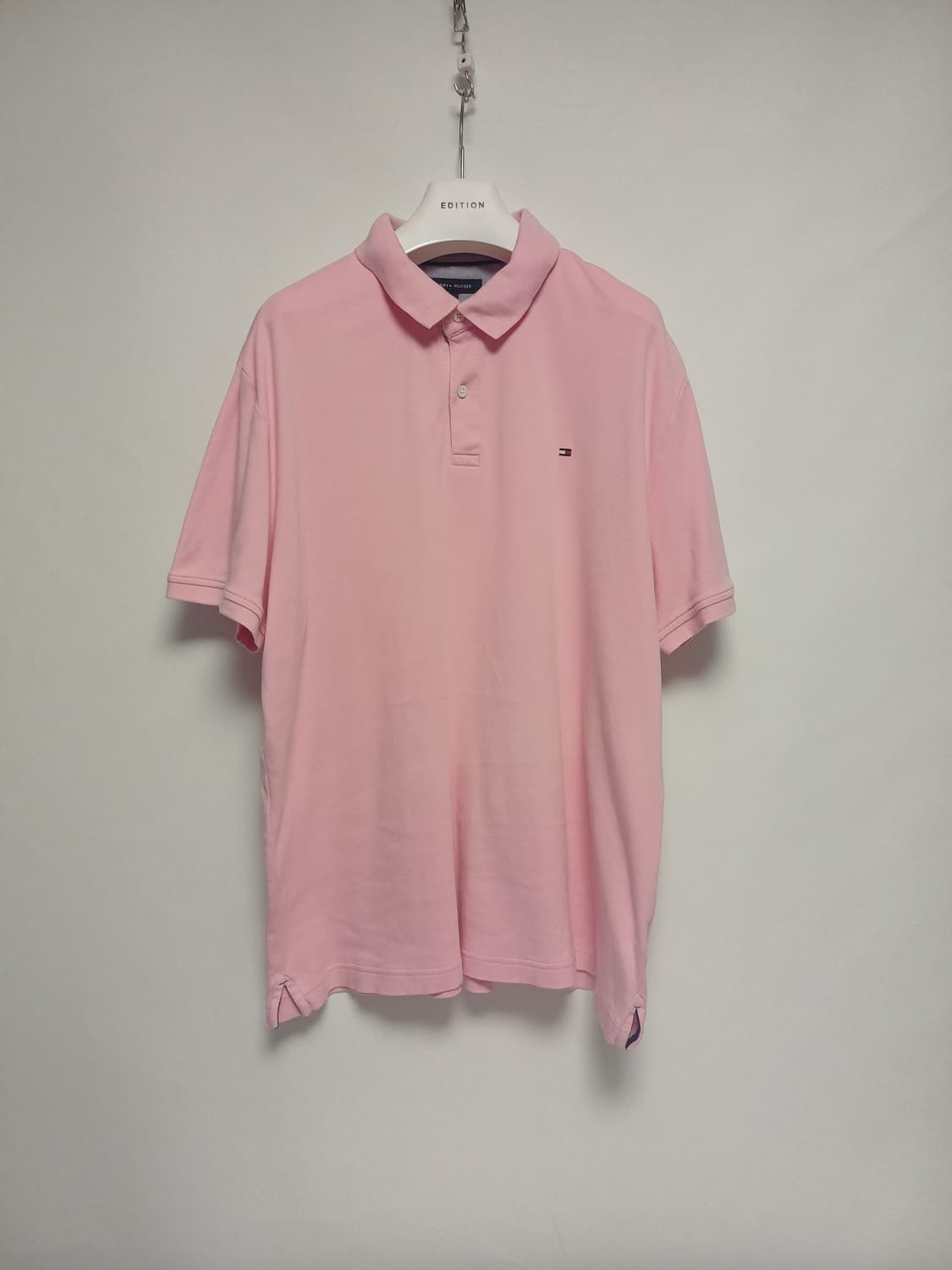 타미힐피거 미니플래그 반팔 카라티 핑크 (Custom 핏/XL) 상품이미지1