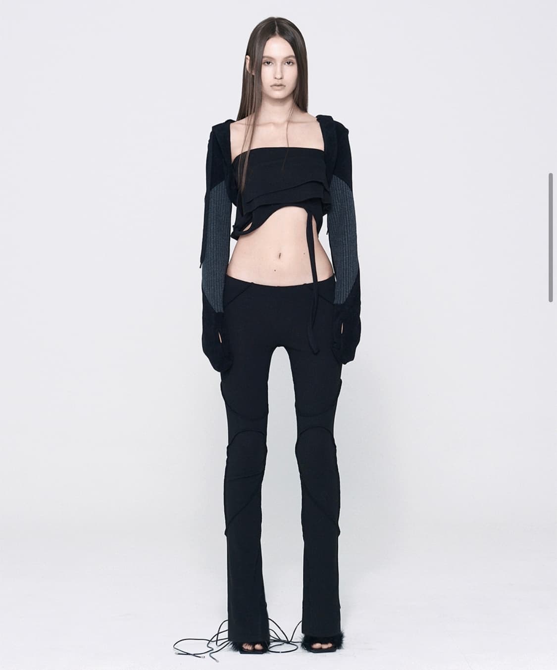 본네 우먼 글러브 후드 볼레로 블랙 상품이미지2