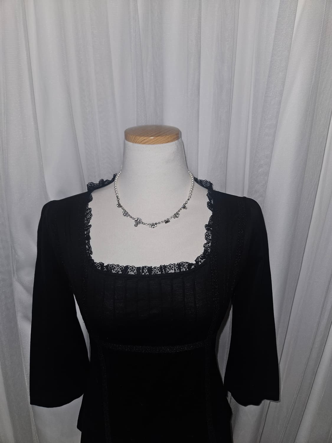 vingt-trois 공겜 블랙 레이스 히메 블라우스 상품이미지2