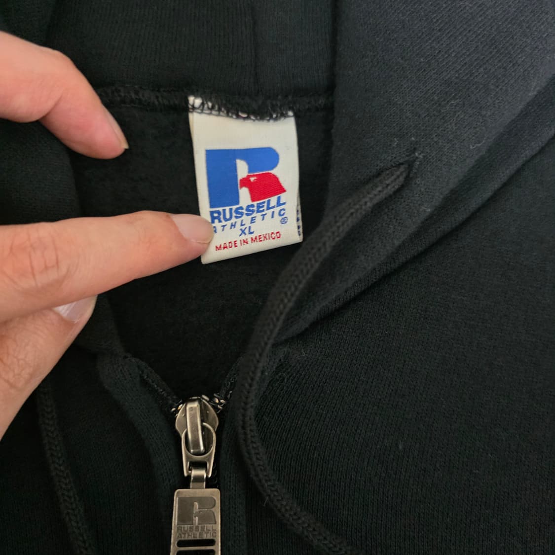 [XL] 90s 빈티지 러셀 애슬레틱 후드집업 블랙 ver.굿컨디션 상품이미지4