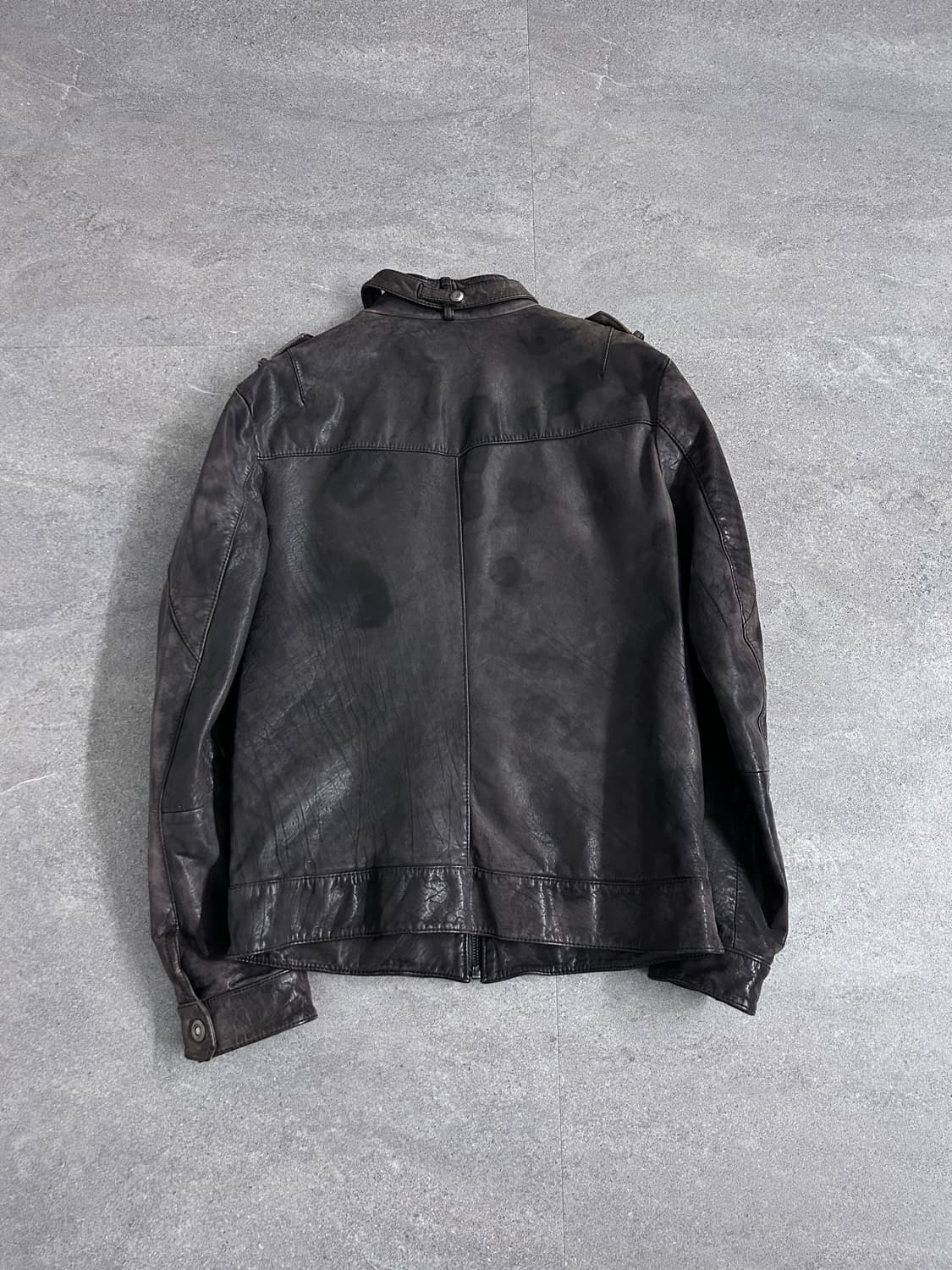 카프 스킨 멀티 포켓 레더 자켓 상품이미지6