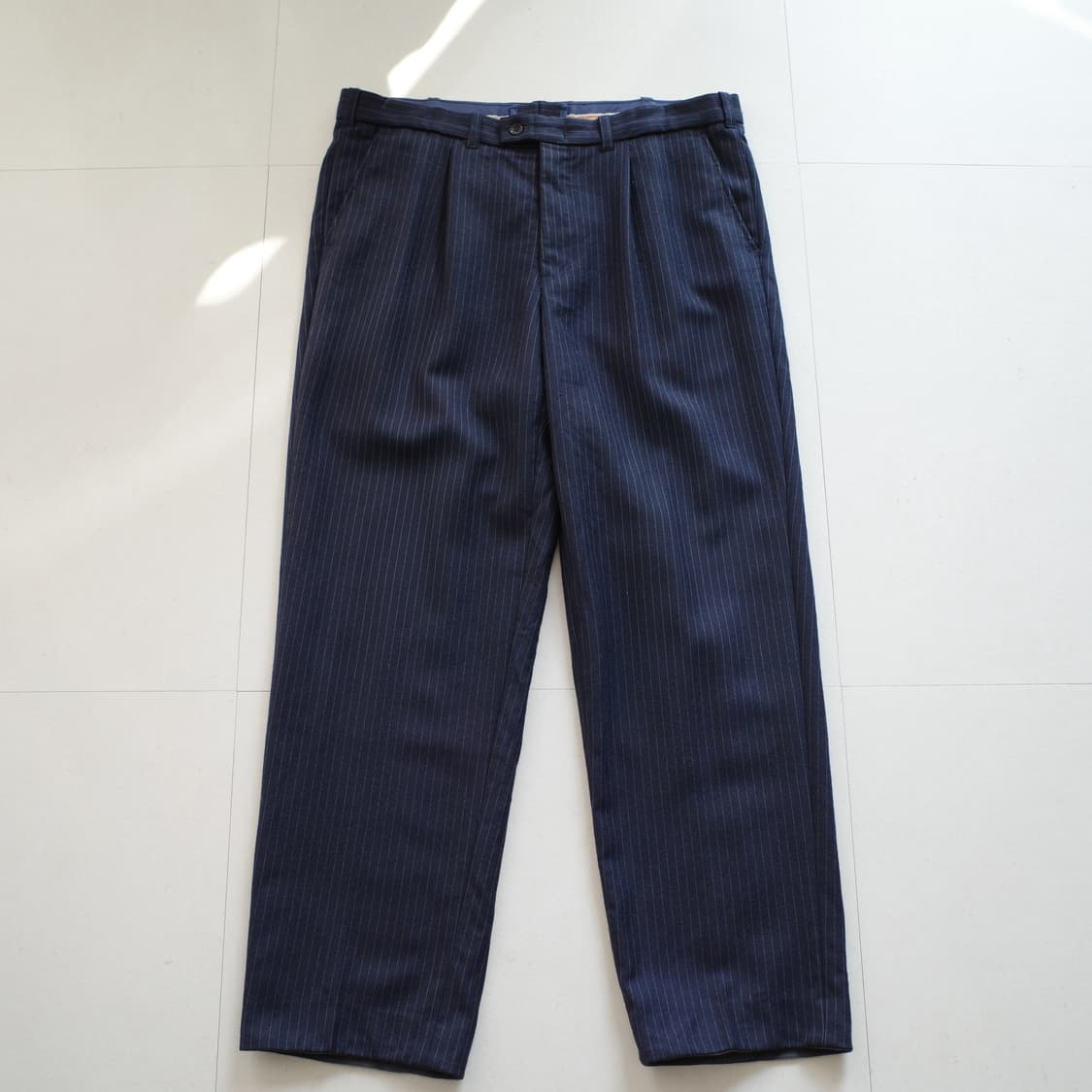 80s 프랜치 스트라이프 울 드레스 워크 팬츠 상품이미지1