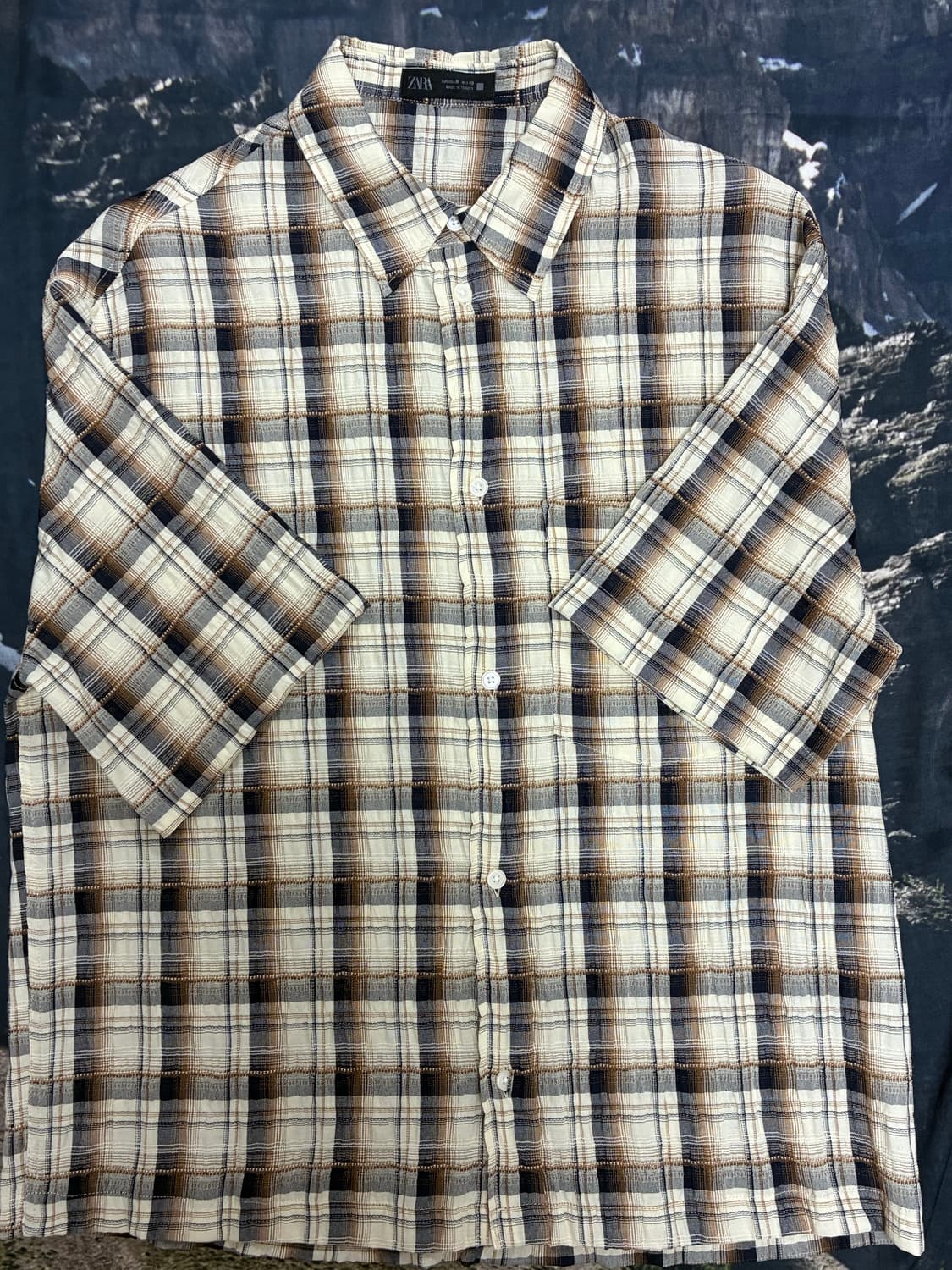 자라 반팔 체크셔츠 M 상품이미지1