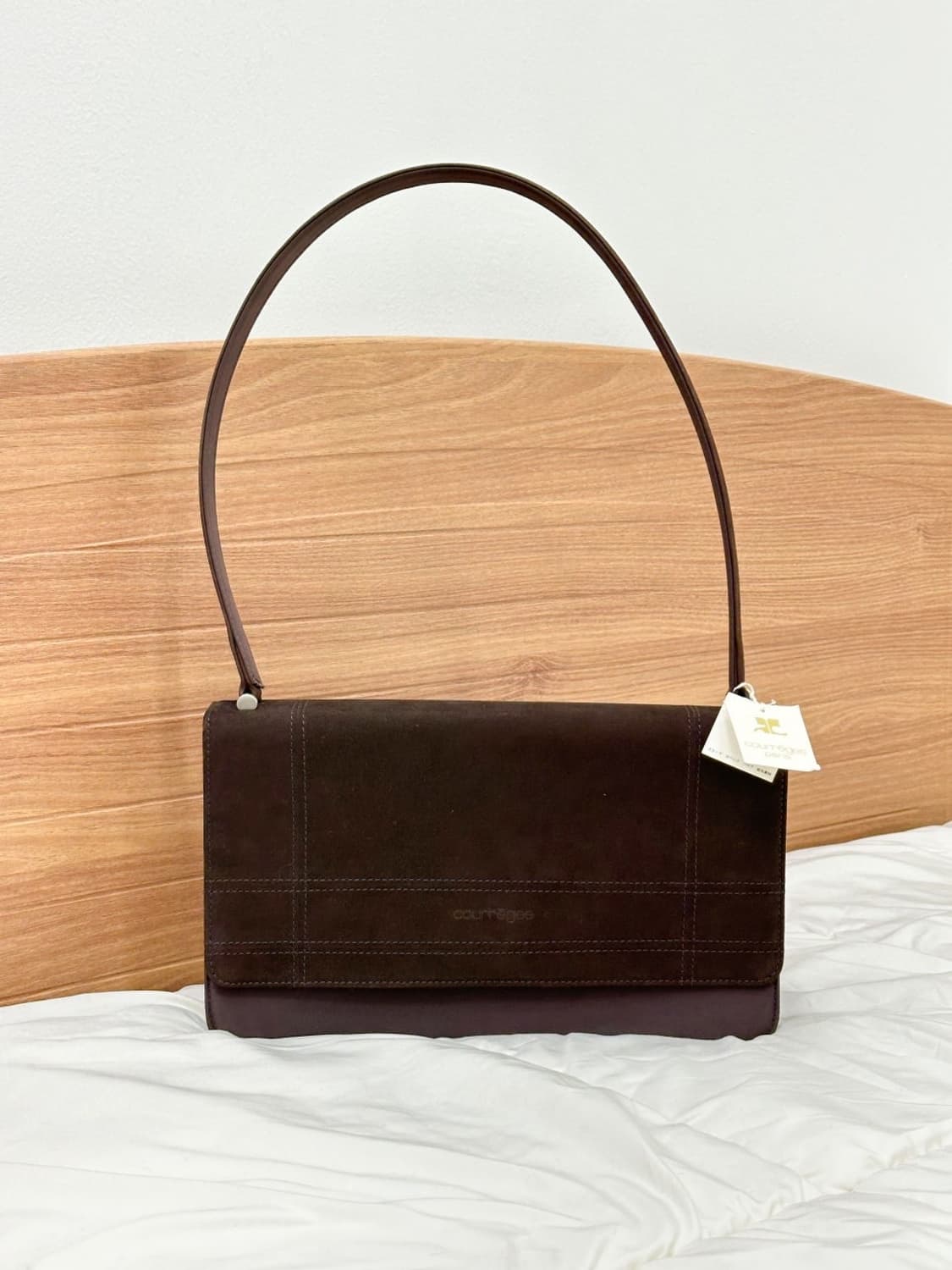 [새상품] courreges / 꾸레쥬 브라운 스웨이드 숄더백  상품이미지3