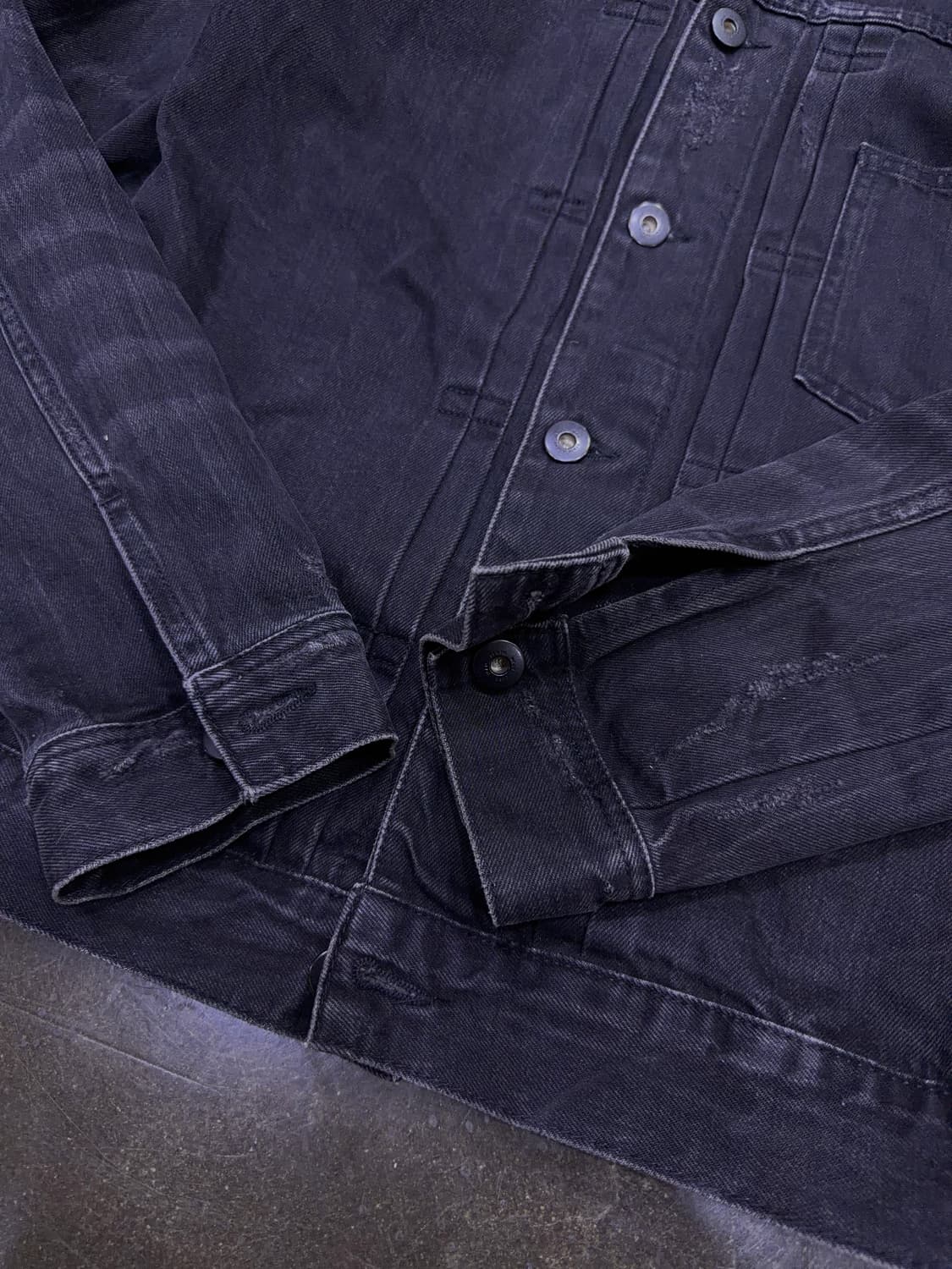 자라 빈티지 워싱 데미지 1세대 데님자켓 블랙 M 상품이미지6