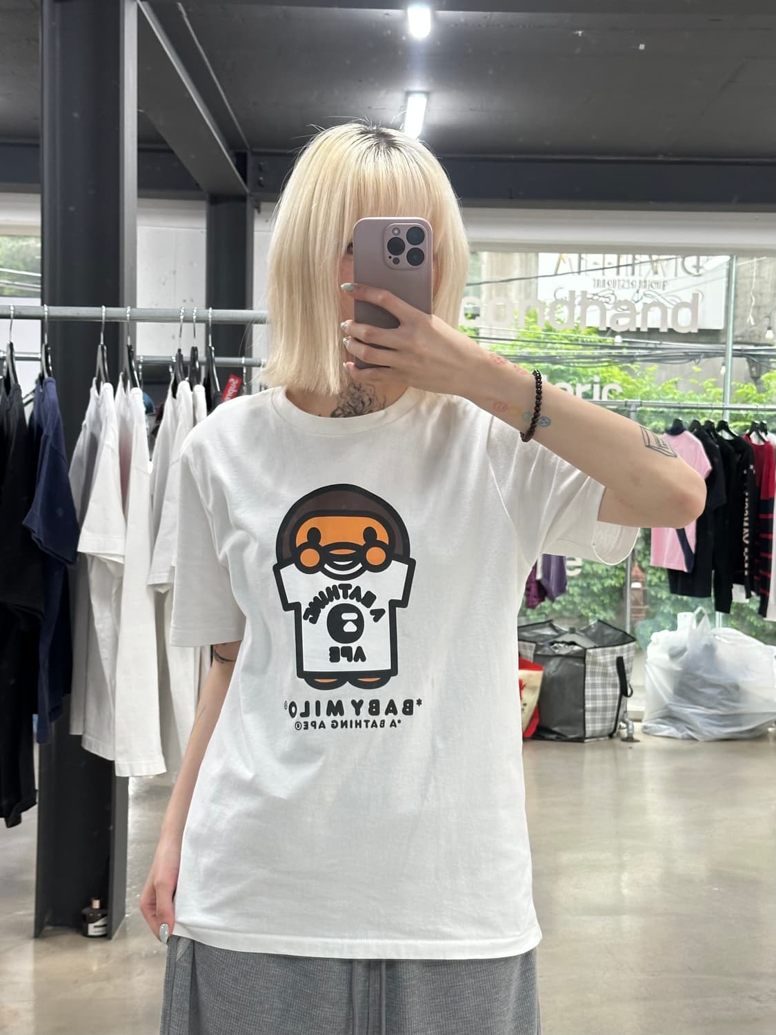 베이프 마일로 컬리지 반팔 티셔츠 상품이미지1