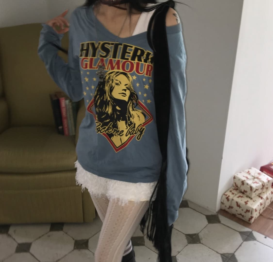 히스테릭 글래머 소라색 롱슬리브 히스테릭글래머 긴팔 티셔츠 상품이미지3
