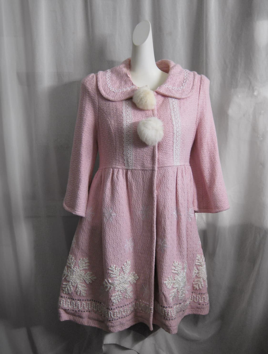 vintage pink coat 일본 빈티지 히메갸루 눈꽃 코트 로리타 상품이미지1
