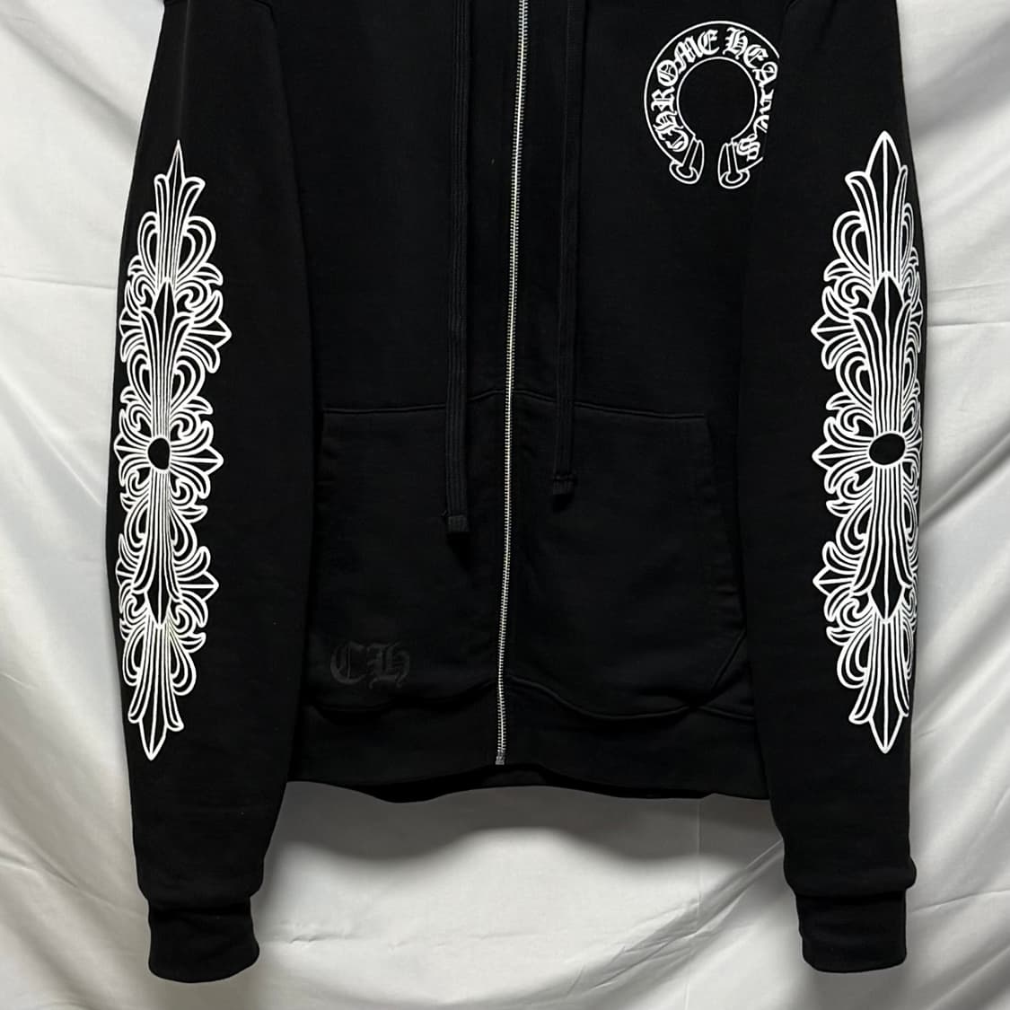 [S+급/L] 크롬하츠 홀스슈 플로랄 헤비웨이트 후드집업 상품이미지6