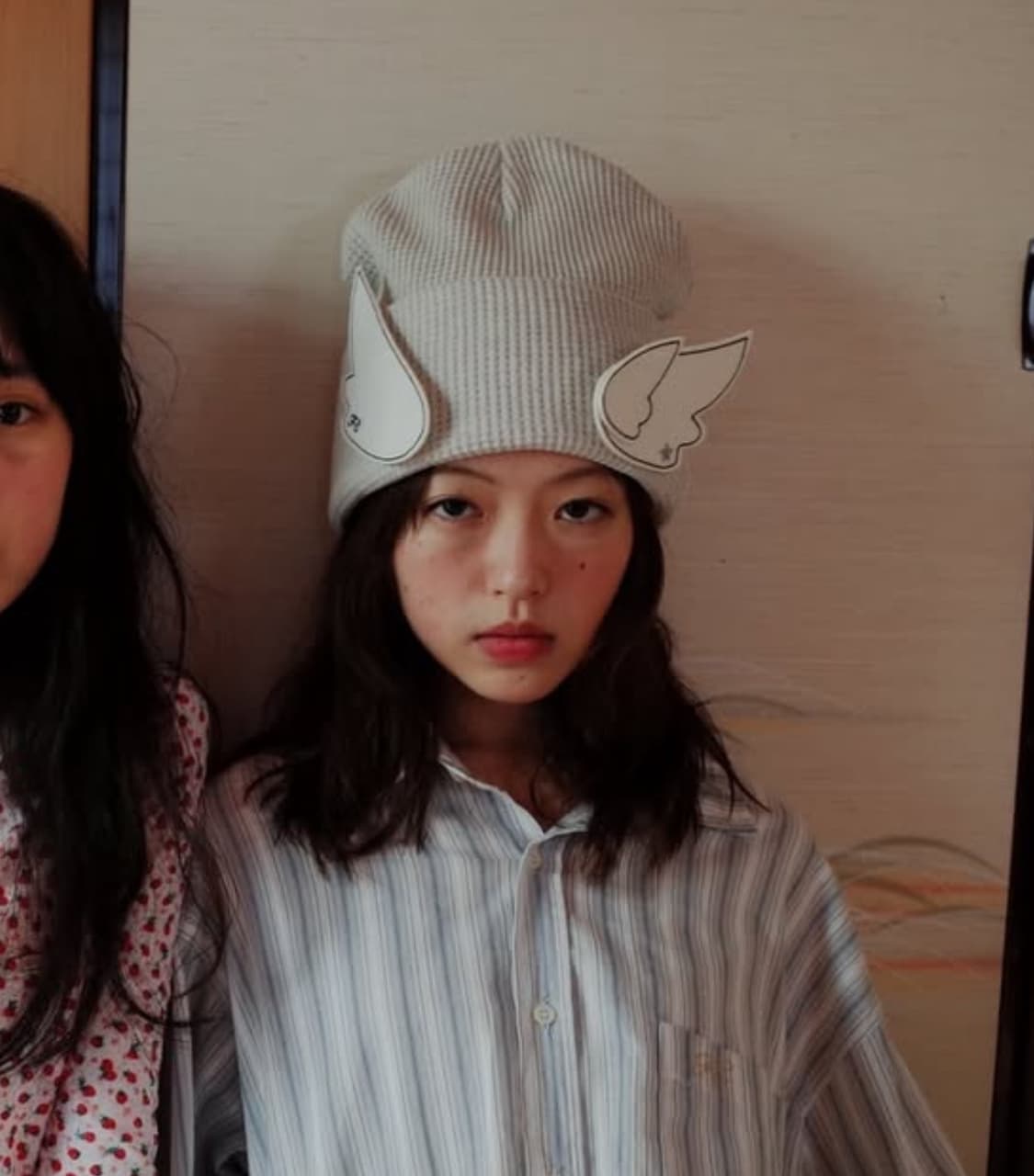 샵 페어리. 비니(오트밀)+브로치(별) 세트 상품이미지3