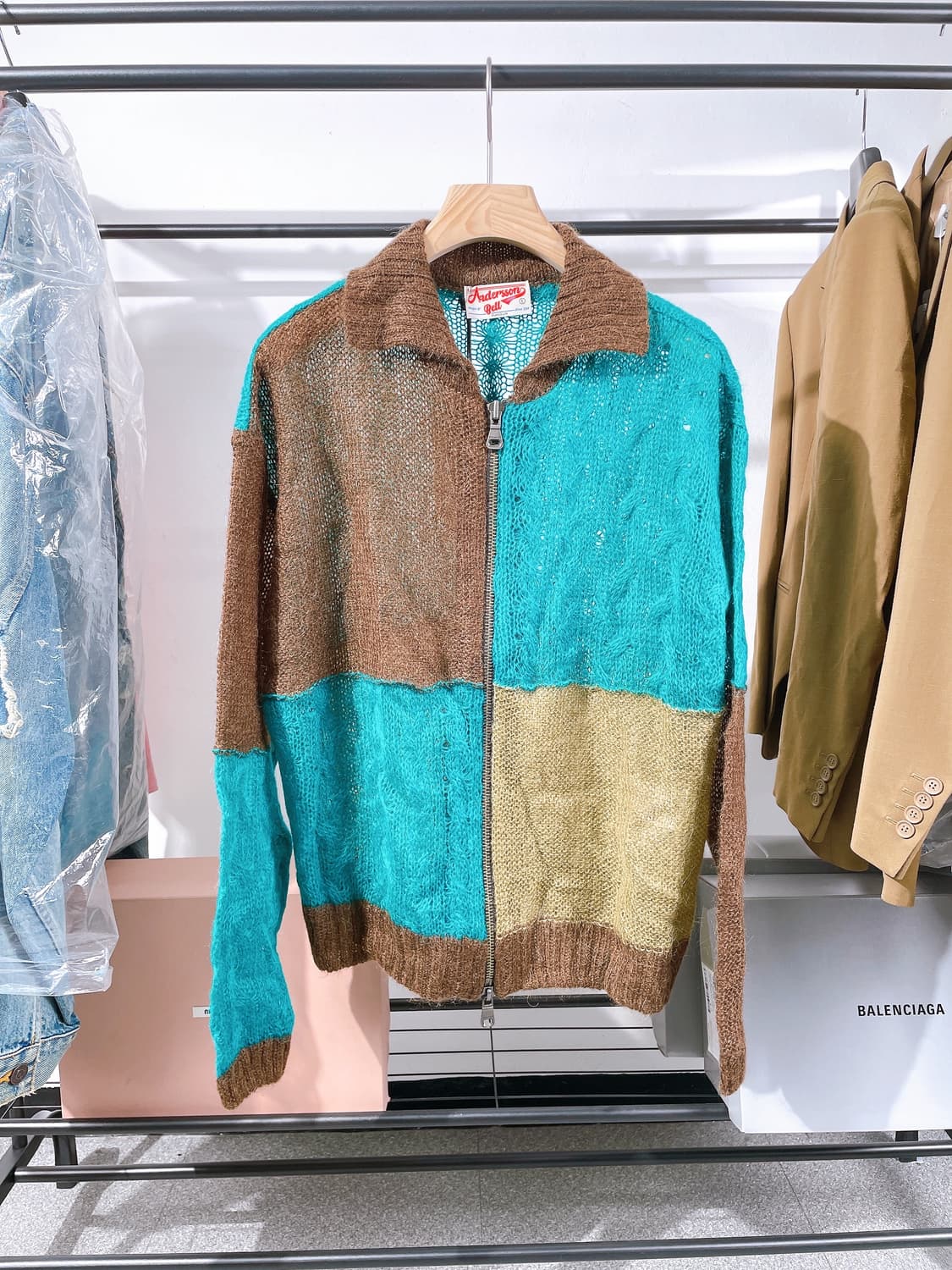 (정품/새상품) 엔더슨 벨 공용 패치워크 가디건 상품이미지1