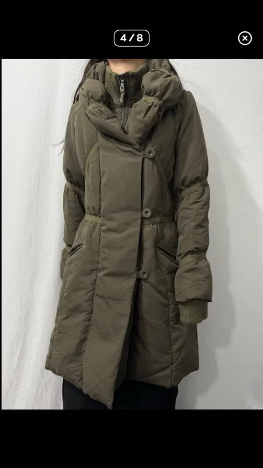 빈티지 카키 패딩 상품이미지4