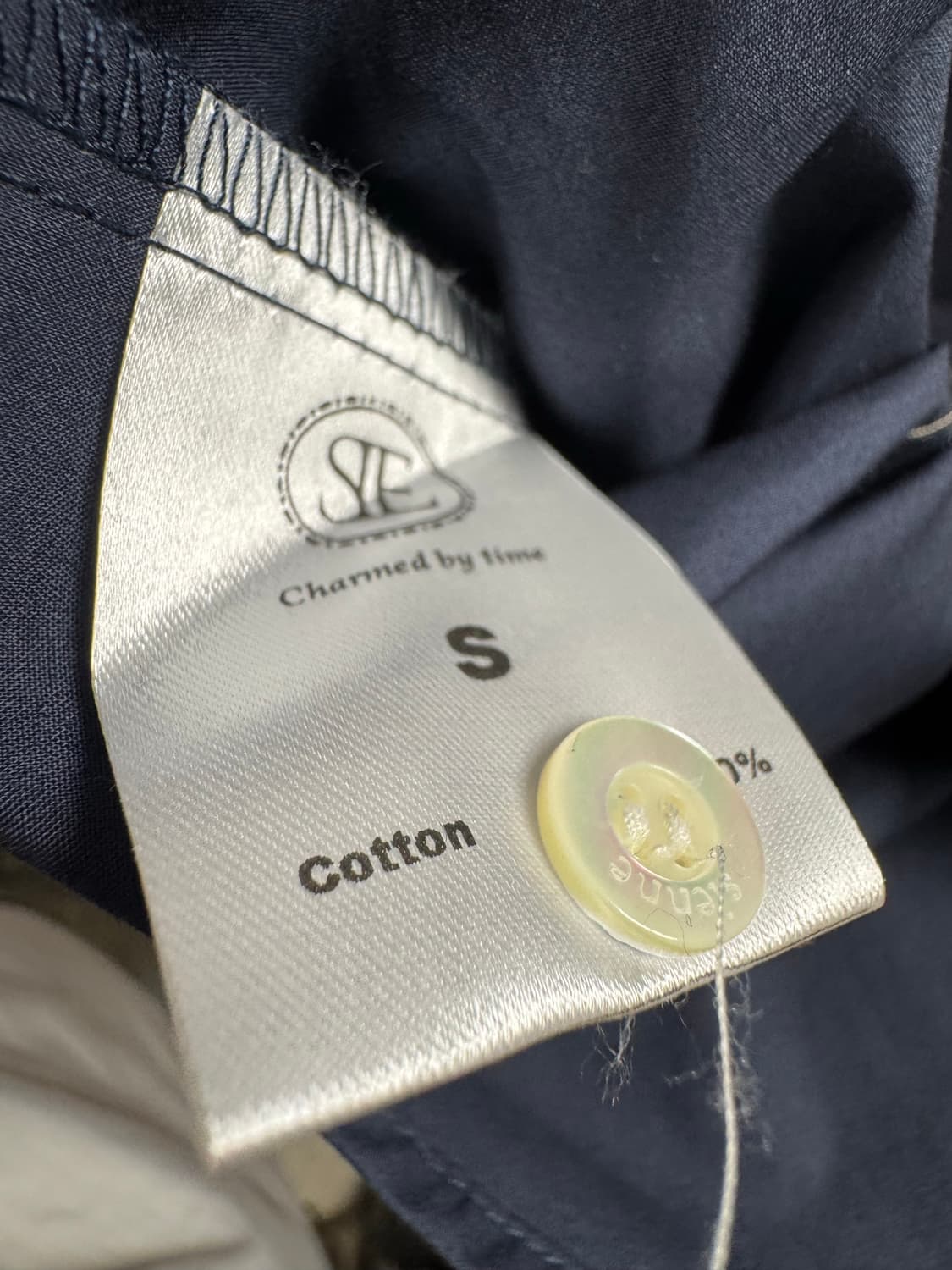 SIENNE 시엔느 네이비 바스락 캐쥬얼 베이직 오버핏 셔츠 블라우스 S 상품이미지8