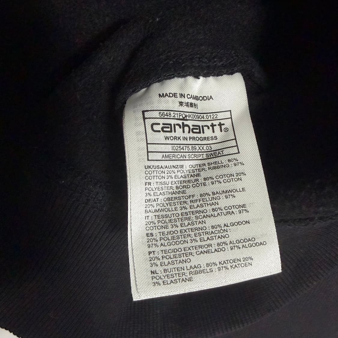 칼하트 아메리칸 스크립트 맨투맨 S 상품이미지4