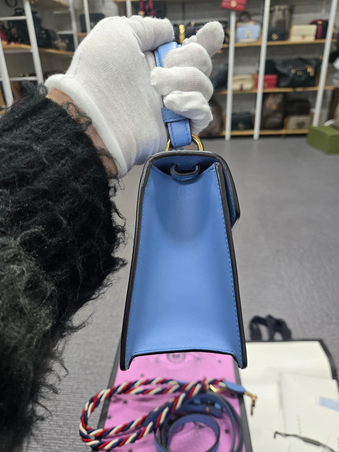 [특가][정품] 구찌 실비백 블루 상품이미지4