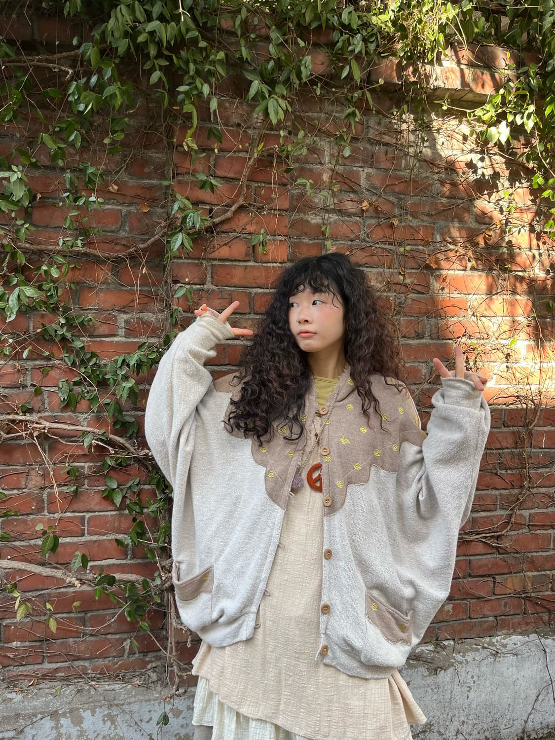 scolar 오트밀 라떼 가오리 핏 후드 가디건 상품이미지3