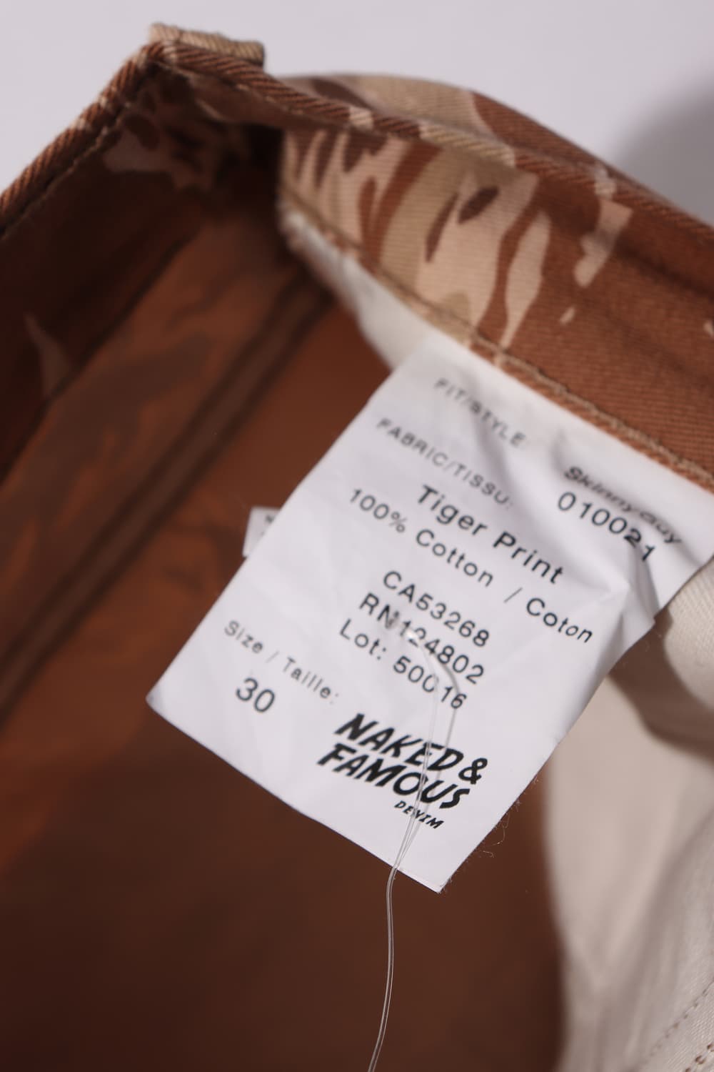 NAKED FAMOUS 미사용 타이거 슬림핏 팬츠 size 30 상품이미지5