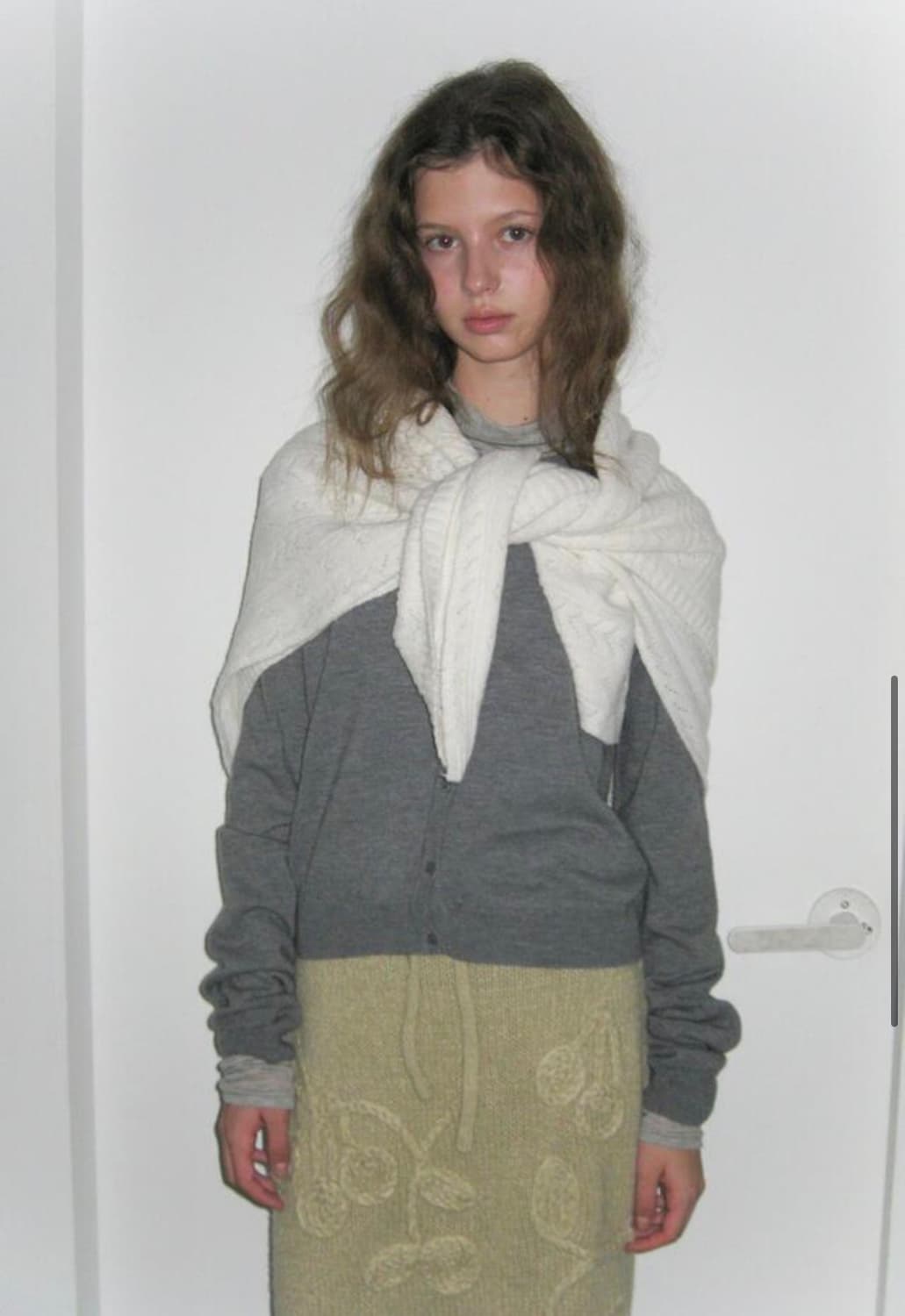 시눈 머플러 니트 머플러 플라워 (새상품)Flower Punching K 상품이미지2