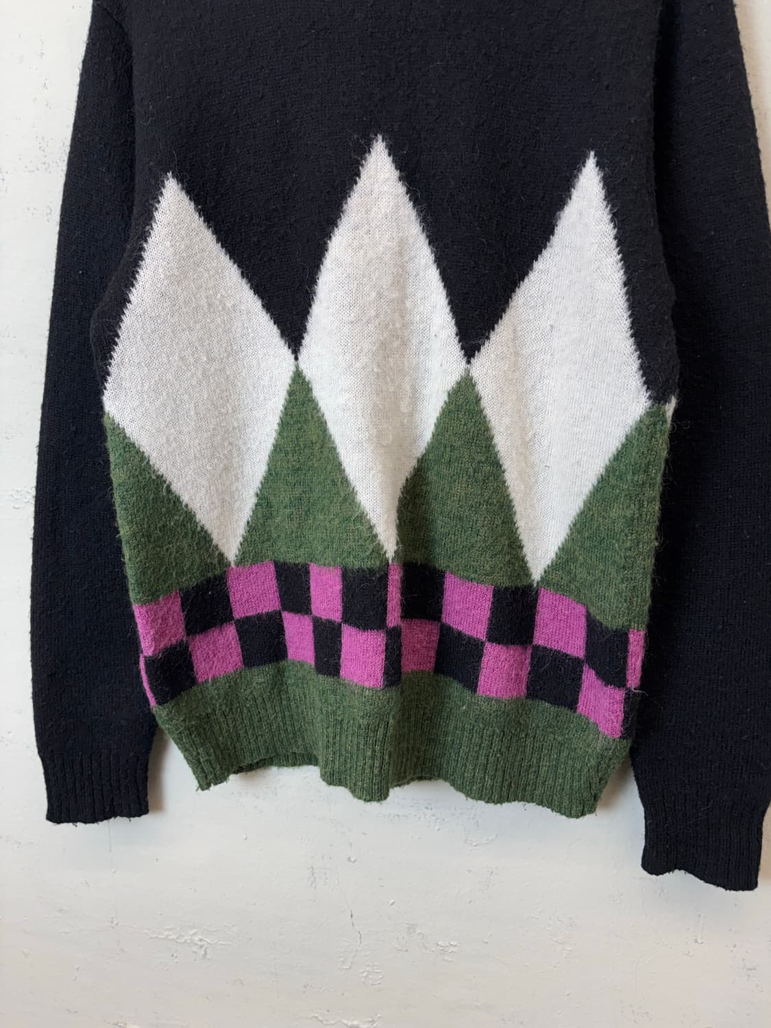 스투시 다이아몬트 채크 모헤어 아가일 니트 상품이미지4