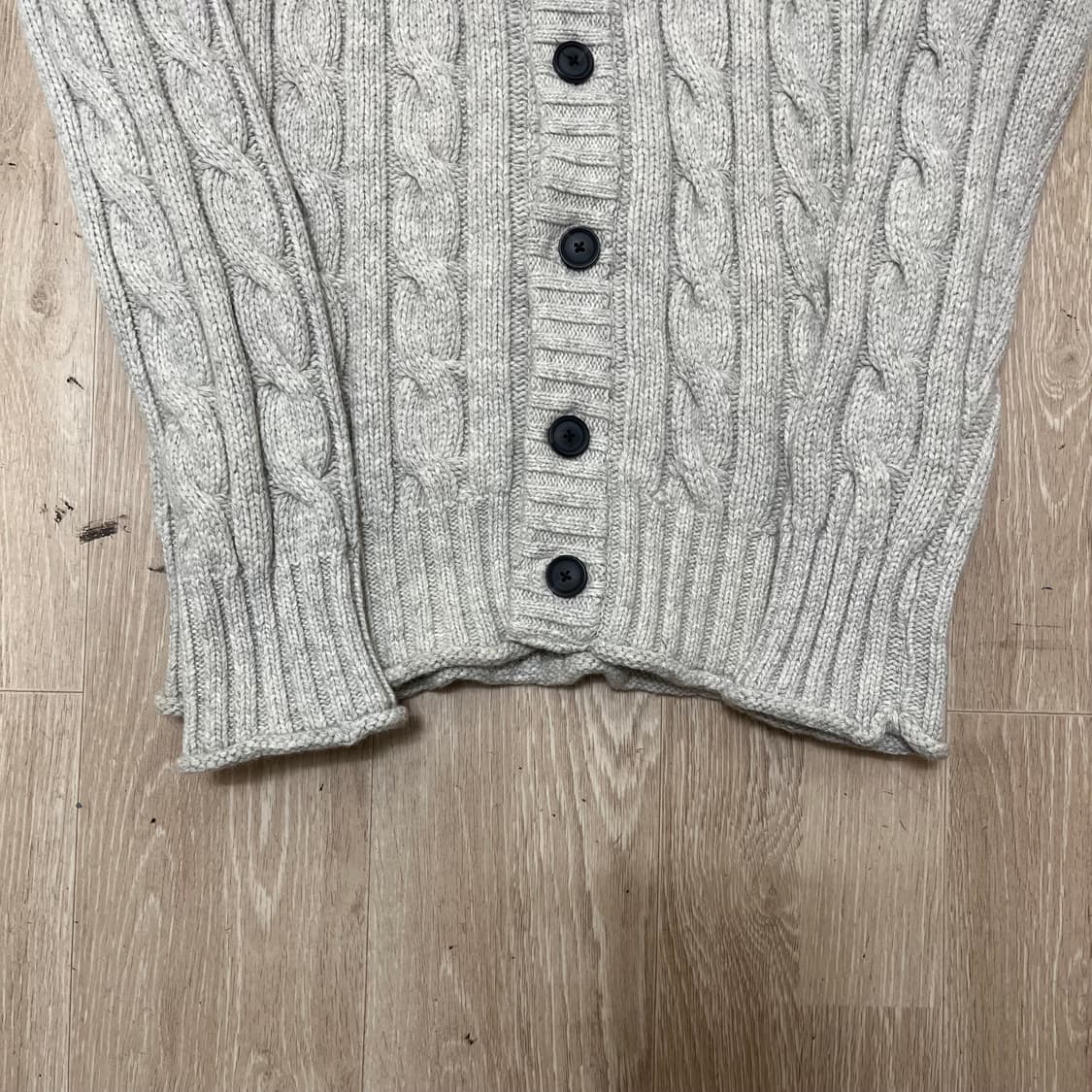 RESUME COMPANY  숄카라 꽈배기 울 니트 가디건 L(100) 상품이미지7