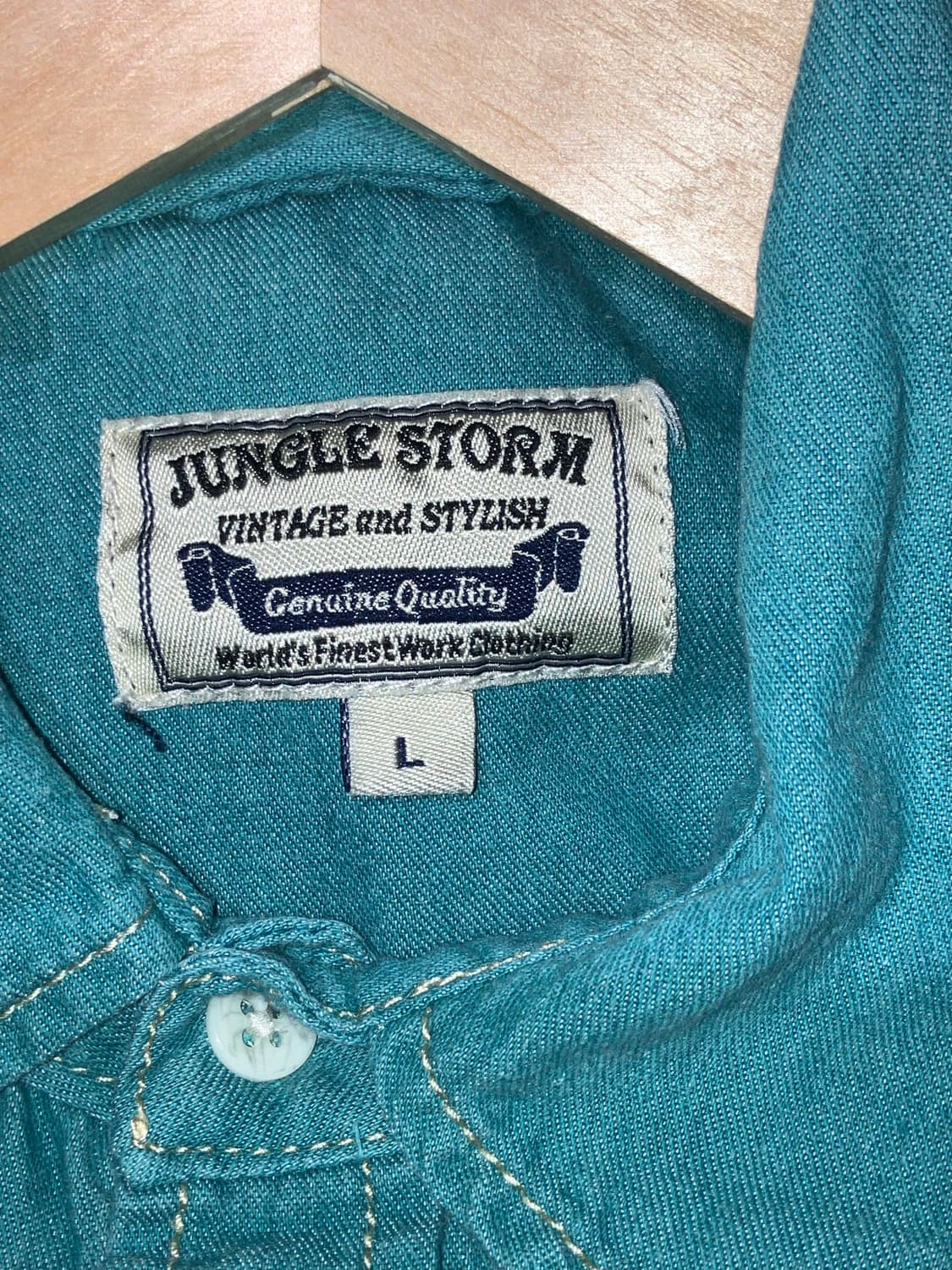 JUNGLE STORM 웨스턴 데님 7부 셔츠 L 상품이미지3