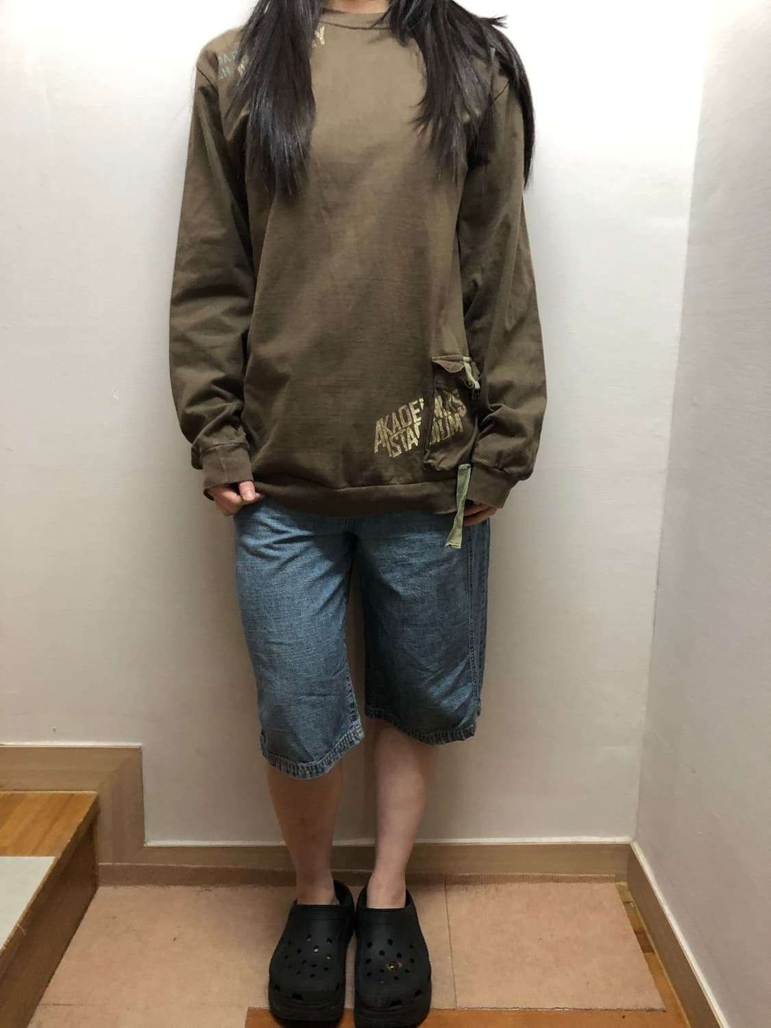 빈티지 데님 버뮤다 팬츠 상품이미지6