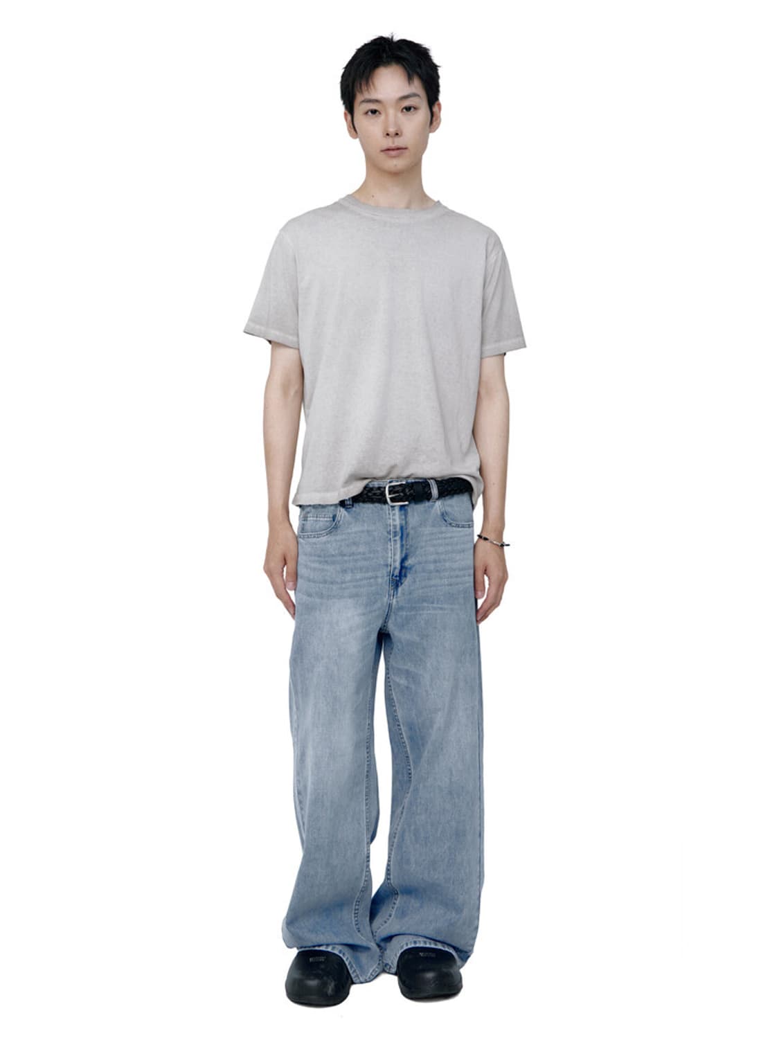 [2] 폴리테루 엉클컷 데님진 워시드라이트블루 상품이미지1