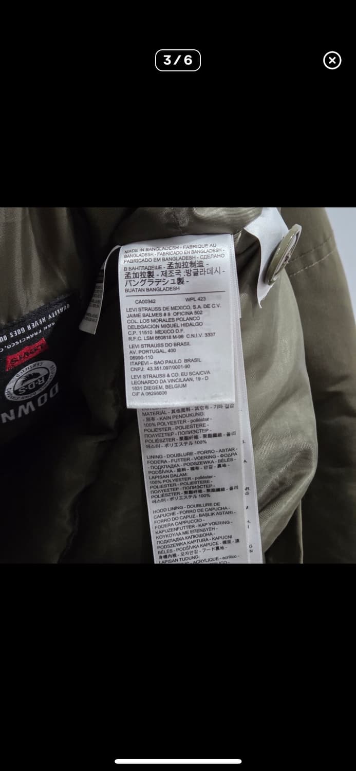 리바이스 덕다운 야상패딩 s 상품이미지3