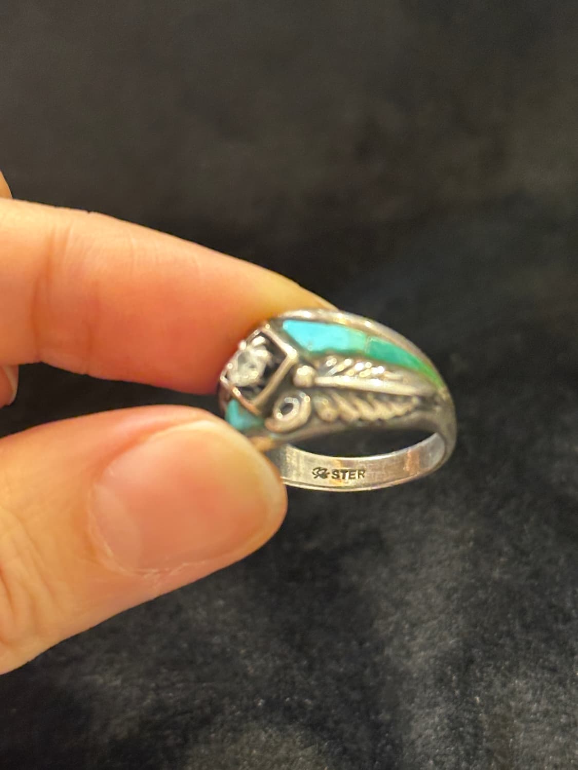 Cubic turquoise 925silver ring 상품이미지5