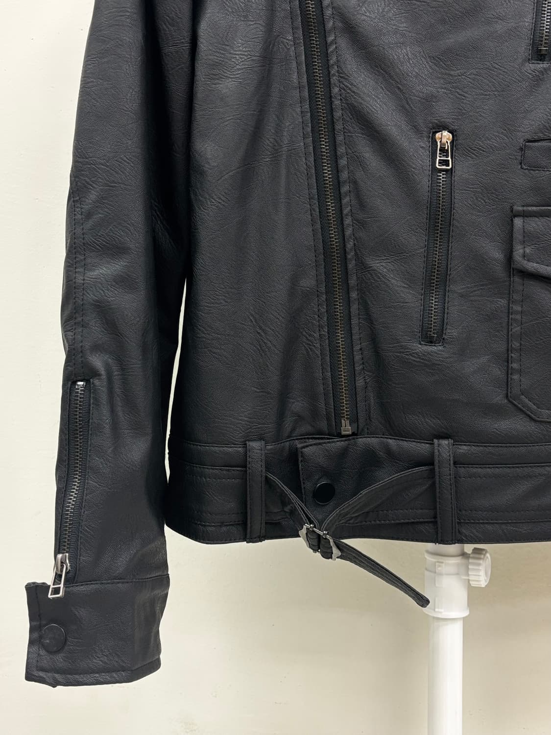 빈티지 블랙 레더 필드 자켓 락시크 상품이미지8