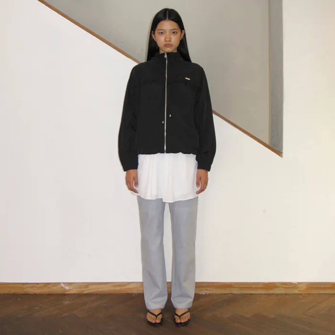 시눈 서클 윈드브레이커 - 블랙 상품이미지4