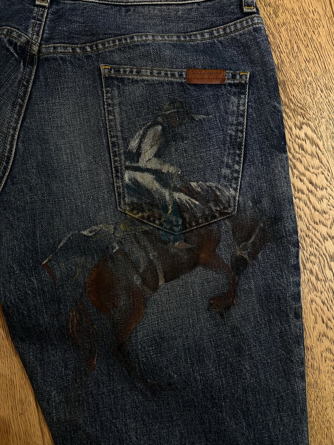 돌체앤가바나 데님 승마 프린팅 팬츠 50 상품이미지1