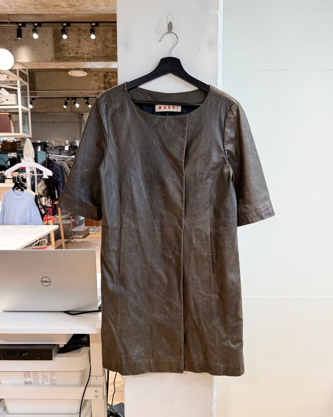마르니 브라운 카우하인드 하프 자켓  상품이미지2