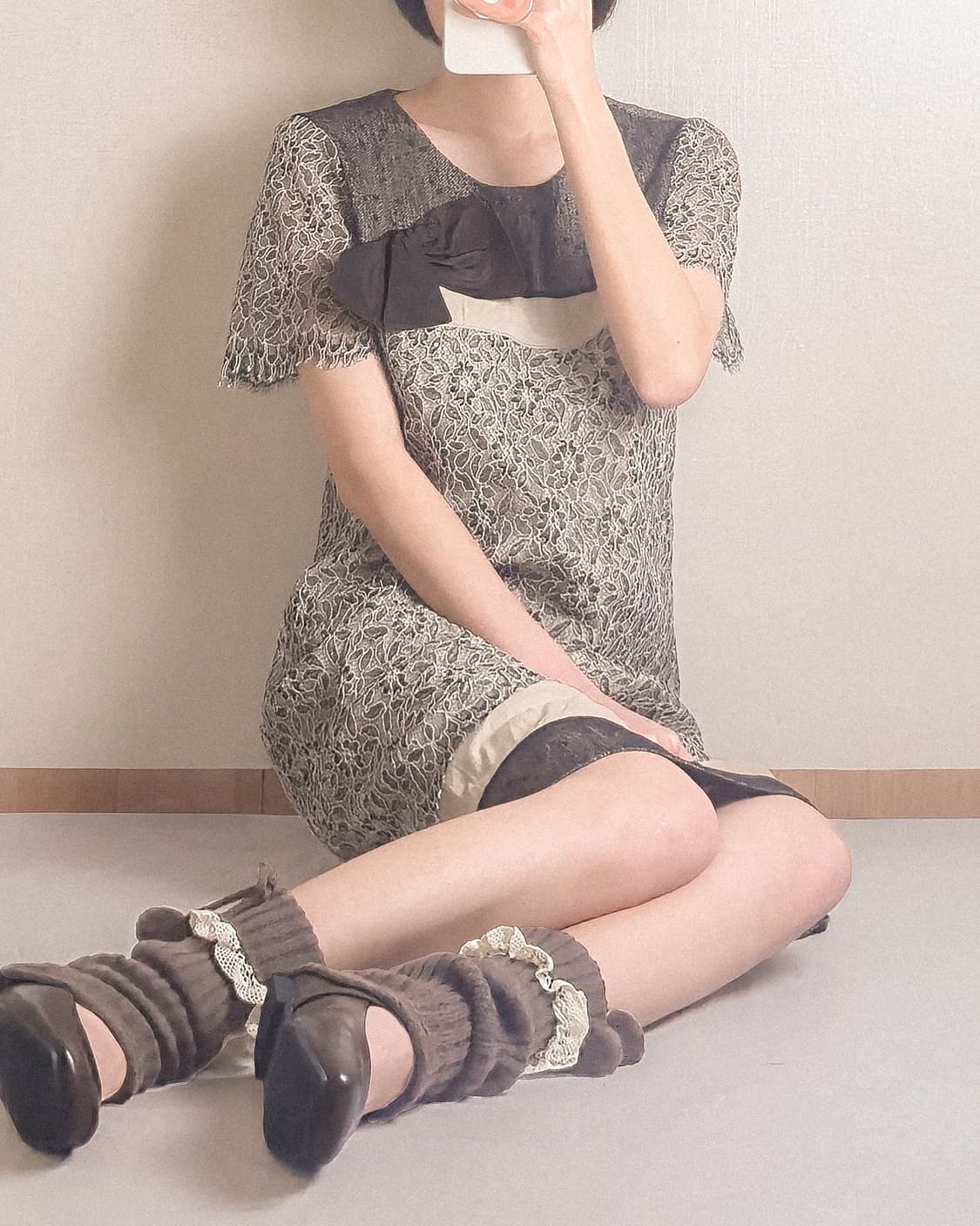 리본 포인트 고딕 레이스 원피스 상품이미지1