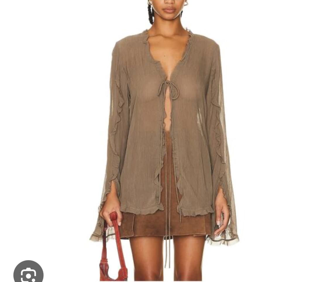 아크네스튜디오 보헤미안 프릴 블라우스 셔츠 34 새상품 브라운 상품이미지2