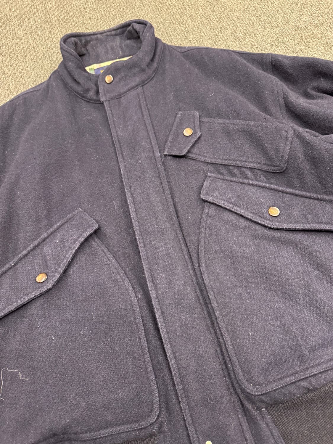 M)맥그리거 빈티지 네이비 울 봄버자켓 상품이미지4