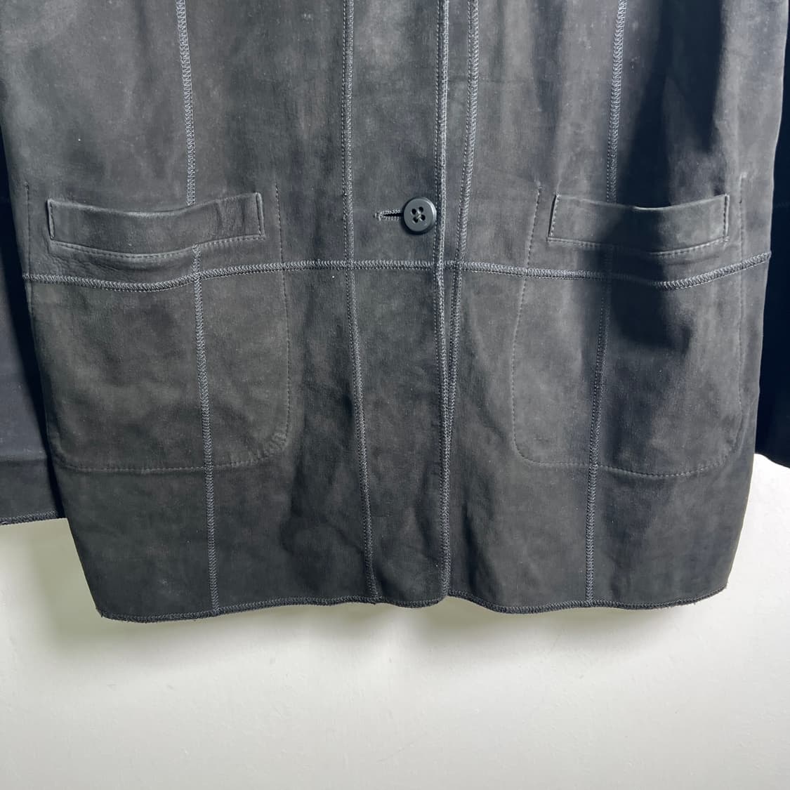 VTG 빈티지 블랙 스웨이드 레더 리버시블 코트 46 상품이미지4